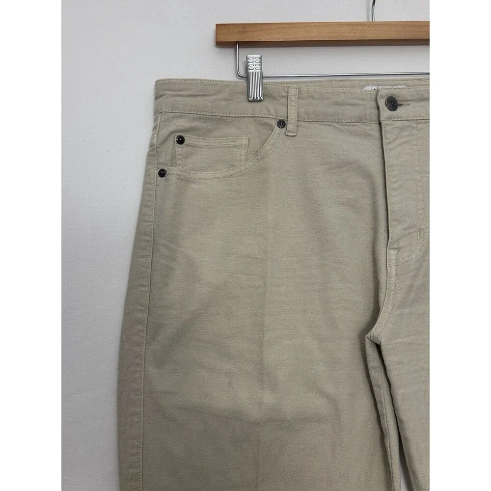 Peter Millar 5-Pocket Pants Men 38x27 Khaki Stretch Crown Vintage Canvas Chino